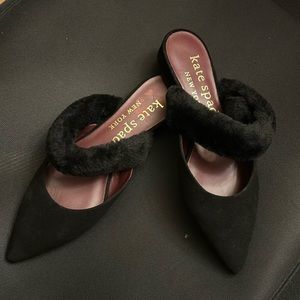 Kate Spade classic lamb furry mules NWNB loafers /flats